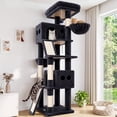 thumbnail image 3 of Globlazer 70" Large Cat Tree, Heavy Duty Multi-Level Cat Tree Tower with Sisal Scratching Posts & Condos, Dark Grey, 3 of 9