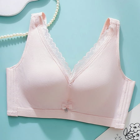 Save Today: Women S Bras  Sujetadores de mujer  Women s Small Chest Push-up No Steel Ring Medium Thickness Seamless Beautiful Back Bra SOPATENOR Pink M