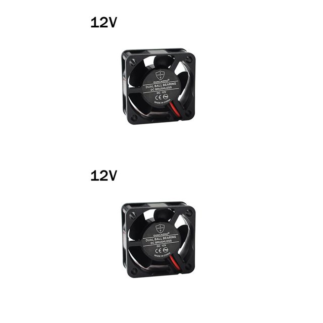 Methold Ventilador de refrigeración DC, extrusora de impresora 3D, ventilador de disipación de viento fuerte de 5 paletas de bajo 12V 2piezas