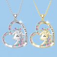 thumbnail image 2 of Exquisito collar de moda amor unicornio cristal unicornio colgante femenino collar animal joyería regalo de aniversario de bodas san valentin collares para mujer, 2 of 4