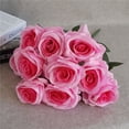 thumbnail image 4 of Ramo de novia de boda de flor de rosa artificial de 10 cabezas, ramo de flores de simulación de oficina en casa, rosa falso, rosa oscuro sidaley HA7036-04B, 4 of 5