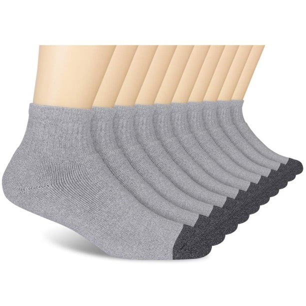 EALLCO 10 Pairs Mens Cotton Athletic Ankle Socks Low Cut Cushioned ...