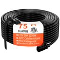 thumbnail image 1 of Cable de extensión HUANCHAIN, 75 pies, negro, impermeable, 16 AWG, 10 A, ETL, 1 of 6
