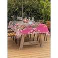 thumbnail image 2 of Pink Spring Easter Outdoor Tablecloth - 60x84 Inch Rectangle Dining Table Cover, Bunny Eggs Floral Botanical Waterproof Outdoor Table Cloth with Umbrella Hole & Zipper for Picnic/Patio/Party, 2 of 7