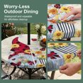 thumbnail image 5 of Round Outdoor Tablecloth with Umbrella Hole and Zipper, Gnomes Tablecloth with Elastic Waterproof, White Yellow Daisy Floral Country Garden Floral Patio Table Covers for 55" - 60" Picnic Pool Tables, 5 of 9