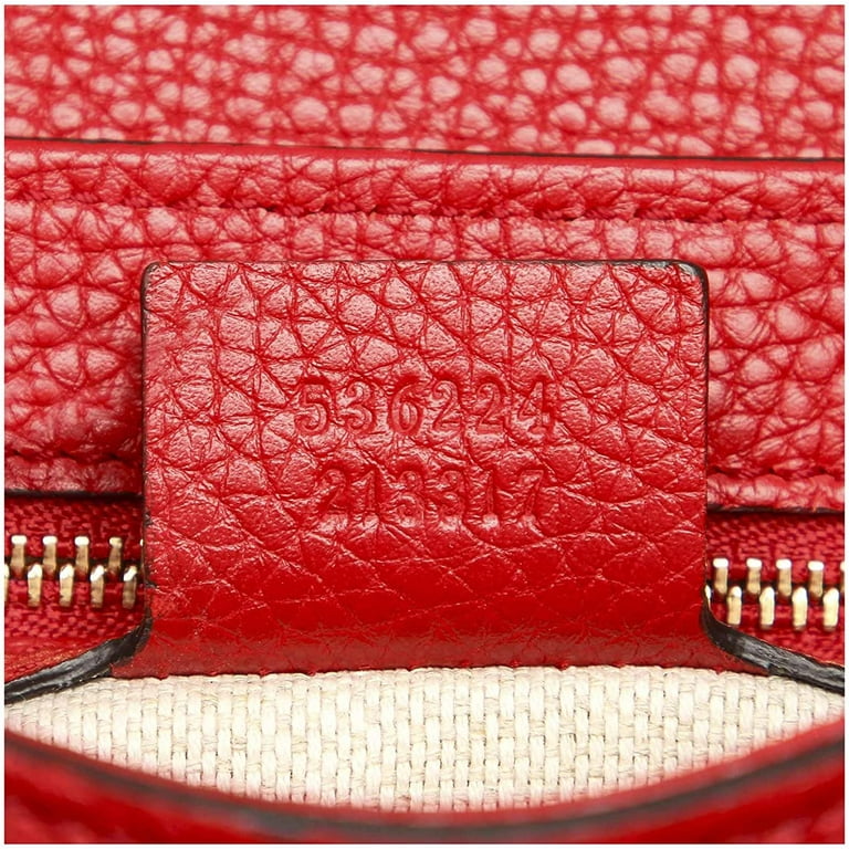 Gucci Soho Red Tabasco Leather Wallet Zip Around Box Continental Italy New