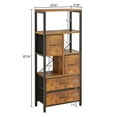 thumbnail image 5 of Ktaxon Bookshelf, 57.9" Tall Industial Etagere Bookcase with 4 Drawers, Modern 5-Tier Open Display Storage Shelf for Living Room, Home Office, Brown, 5 of 9