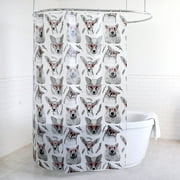 Splash Home PEVA 5G Woodland Creatures Shower curtain Liner Design for Bathroom Showers and Bathtubs - Free of PVC Chlorine and Chemical Smell - Eco-Friendly - 100% Waterproof, 72 X 70 inch - Red