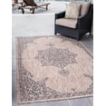 thumbnail image 1 of Unique Loom Traditional Collection Classic Medallion Transitional Indoor and Outdoor Flatweave Area Rug, 8 Feet x 11 Feet 4 Inch, Beige/Black, 1 of 1