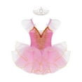 thumbnail image 3 of TiaoBug Kids Girl Ruffle Flying Sleeve Ballet Tutu Dress Ballerina Costume Dancewear, 3 of 7