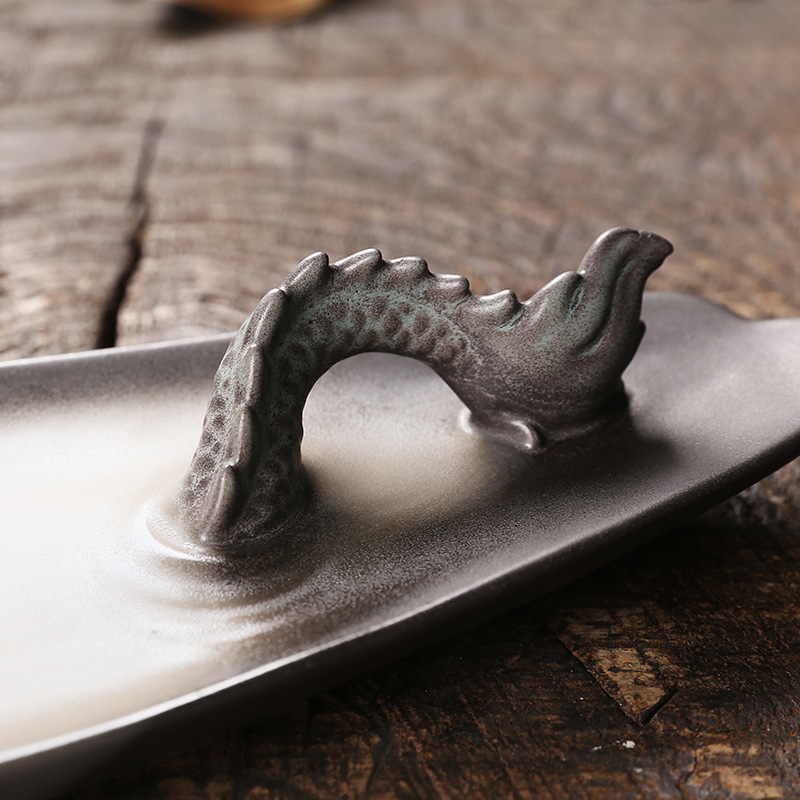 Incense Holder Creative Smoke Backflow Incense Burner Incense Holder Ceramic Dragon Censer Home Decor Ornaments Incense Burner
