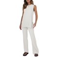 thumbnail image 2 of 2 Pieces Outfits Sleeveless Knit Top & Pants Sets Lounge Long Pajamas Set, 2 of 6