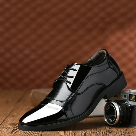 

Qiaocaity Mens Shoes on Clearance Up to 20% off formal Casual Shoes Business Leather Shoes Pointed Toe Stitching Casual Men s Shoes Black 44