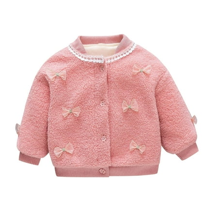 

Kids Toddler Baby Girls Long Sleeve Bowknot Warm Winter Coats Jacket Outer Outwear