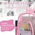thumbnail image 3 of Sanmadrola Mini Clear Backpack Heavy Duty Stadium Approved PVC Transparent Backpacks Small Clear Backpack with Reinforced Strap for School, Travel, Pink, 3 of 8
