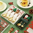 thumbnail image 4 of 4Pcs Christmas Spoon Fork Set,Christmas Cutlery, Coffee Spoons Coffee Stirrer Dessert Spoon Fruit Fork,Xmas Dinner ForksStainless Steel Set with Gift Box, Xmas Tree Santa Snowman Elk Spoons, 4 of 11