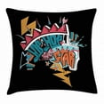 thumbnail image 1 of Hip Hop Throw Pillow Cushion Cover, Underground Grafitti Style Hip Hop Star Lettering with Arrow and Lightning Motifs, Decorative Square Accent Pillow Case, 24 X 24 Inches, Multicolor, by Ambesonne, 1 of 2