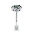 thumbnail image 4 of SuperJeweler 1 1/2 Carat Oval Shape Mystic Topaz and Halo Diamond Ring In Sterling Silver For Women, 4 of 6