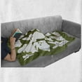 thumbnail image 6 of Bunny Soft Flannel Fleece Blanket, Funny Cartoon White Rabbits on Green Backdrop Easter Animal Illustration, Cozy Plush for Indoor and Outdoor Use, 50" x 70", Olive Green and White, by Ambesonne, 6 of 6