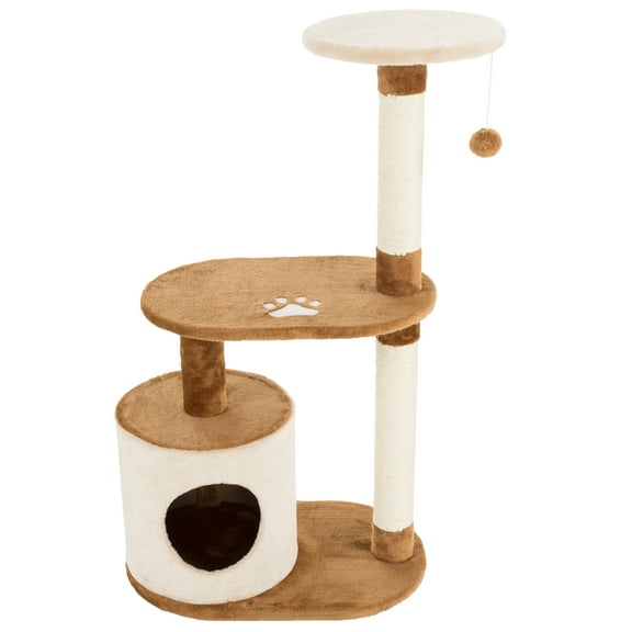 PETMAKER 3-Tier Cat Tree with Napping Perches and Scratching Posts (Brown)