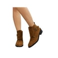 thumbnail image 3 of Frontwalk Ladies Dress Boot Buckle Strap Ankle Boots Casual Booties Work Anti-Slip Winter Shoes Womens Chunky Heel Camel 10.5, 3 of 5