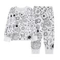 thumbnail image 5 of WOYY Kids Coloring Pajama Set Colorable Long Sleeve Top Pants Nightwear PJ's, Sizes 2-10, 5 of 8