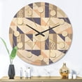 thumbnail image 2 of Designart 'Geometrical Retro Design X' Mid-Century Modern Wood Wall Clock, 2 of 5