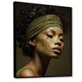 thumbnail image 2 of Designart "Olive Observations Of A Woman" Fashion Woman Floater Framed Wall Art Prints, 2 of 5