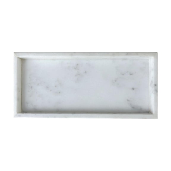 CarpNettore Marble Serving Tray Lotion Cosmetics Jewelry Organizer Rectangular Cosmetic Tray White A
