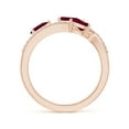 thumbnail image 2 of ANGARA Natural Three-Stone Pear Ruby Criss-Cross Ring in 14K Rose Gold for Women (Size-6x4mm) | July Birthstone, Birthday, Anniversary, Jewelry Gift for Women | Natural Ruby Ring, 2 of 9