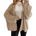 thumbnail image 5 of Long Sleeve Solid Women Lantern Loose Knit Oversize Sweater Cardigan, 5 of 6