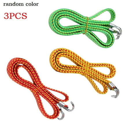 

3Pcs 115Cm Elastic Bungee Cord Tie Down Heavy Duty Luggage Straps Rope Hooks