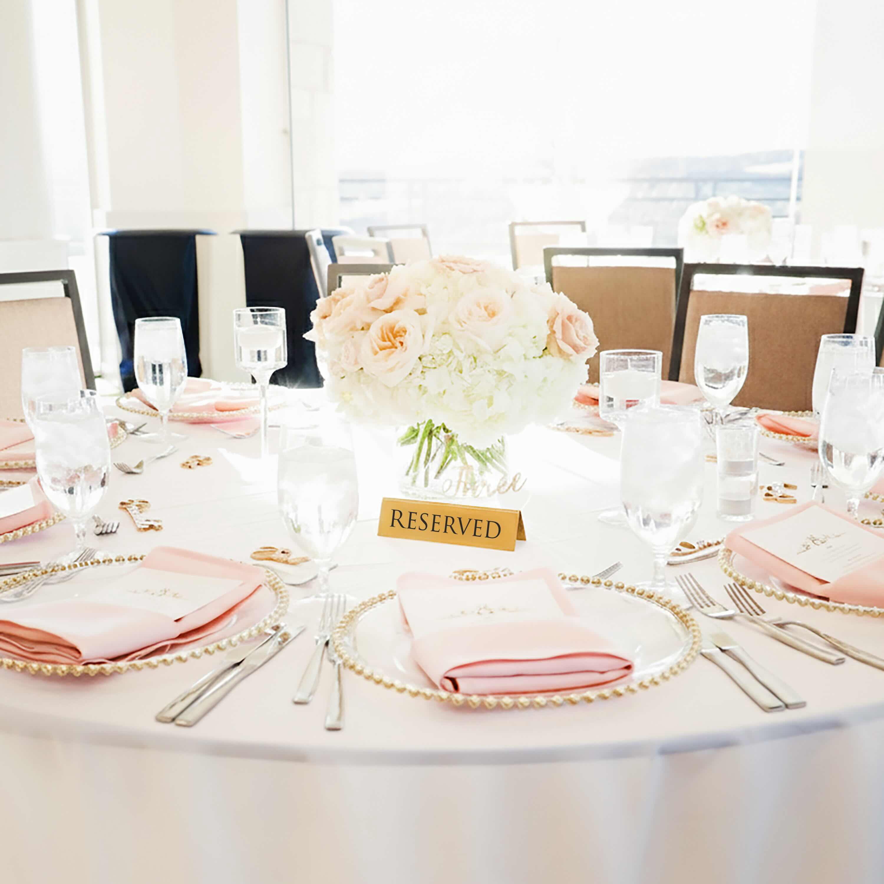 Gold Metal Tabletop Reserved Sign, by Way To Celebrate