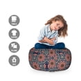 thumbnail image 2 of East Storage Toy Bag Chair, Eastern Composition with Blossoming Lotus Flower Motifs Yoga Theme, Stuffed Animal Organizer Washable Bag, Large Size, Multicolor, by Ambesonne, 2 of 3