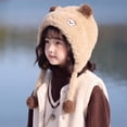 thumbnail image 6 of 2-8 Years Kids Winter Knit Cat Ear Beanie with Stripes, Cute Warm Hat for Boys Girls, 6 of 8