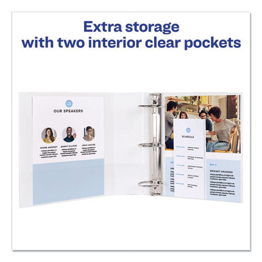 "Economy View Binder With Round Rings , 3 Rings, 1"" Capacity, 11 X 8.5, White, (5711) | Bundle of 2 Each"