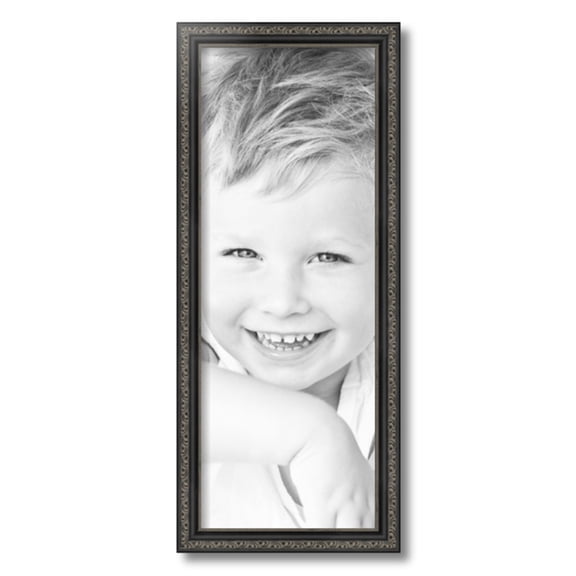 ArtToFrames 9x24 inch Antique Black Picture Frame, Black 9" x 24" Wood Poster Frame (WOM-5106) 1234