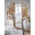 thumbnail image 3 of Sheer Curtains 84 Inches Long 2 Panels Set for Living Room, Brown Tree Fall Semi Sheer Curtains for Windows, Leaves Branches Watercolor Botanical Elegant Voile Window Treatments Rod Pocket Curtain, 3 of 7