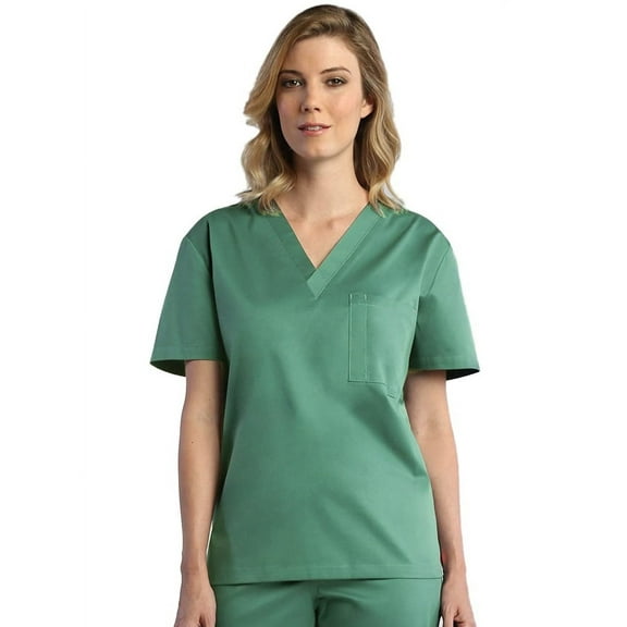 Red Panda Unisex V-Neck Solid Scrub Top