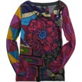 thumbnail image 1 of Desigual Womens LS Graphic T-Shirt, Multicolor, Small Desigual Camiseta gráfica, 1 of 1