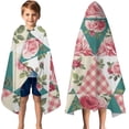 thumbnail image 3 of Pioneer Flower Floral Print Pattern Hooded Bath Towel，50"x30" for Ages 3 To 12 Kids, Quick Dry Lightweight Soft Microfiber Hood Beach Towel Cover Up for Kids, 3 of 7