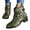 Green, variant on Chenyee Women's Gothic Leather Block Heel Ankle Boots Fashion Studded Ankle Strap Punk Motorcycle Short Booties