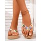 thumbnail image 2 of Fashionable Women'S Colorful Woven Floral Design Thick-Soled Slipper, Lightweight & Comfortable For Vacation, 2 of 5