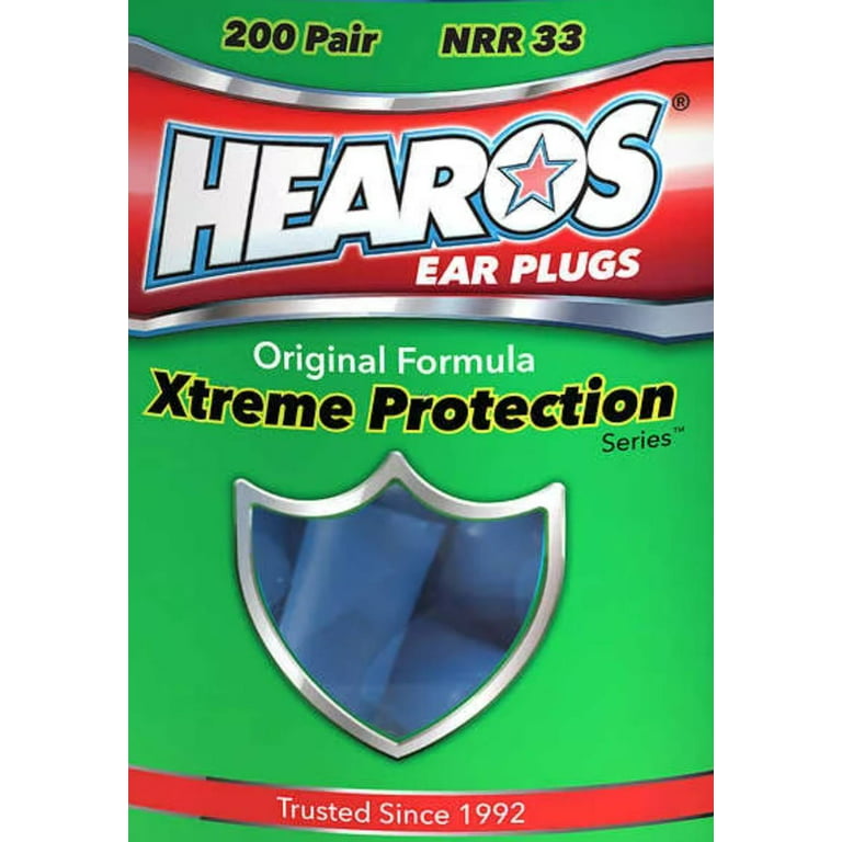 HEAROS XTREME Foam Earplugs, 33dB NRR Ear Plugs, 100 pairs, Foam Ear Plugs  Noise Reduction & Hearing Protection For Sleeping, Snoring, Working