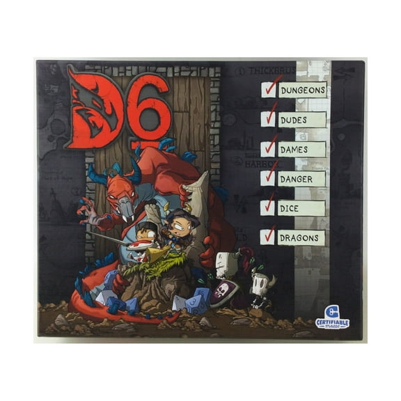 Certifiable Studios d6 - Dungeons, Dudes, Dames, Danger, Dice and Dragons New