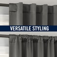 thumbnail image 3 of Sun Zero Aria 2-pack Magnetic Closure Theater Grade 100% Blackout Back Tab/Rod Pocket Curtain Panel Pair, 52"W x 63"L, Gray, 3 of 10