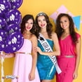 thumbnail image 6 of PMU 50 Pcs Graduation Balloons PartyTex 11 inch Premium Purple with All-Over Print White Grad Caps-Confetti and Streamers Graduation Party Decorations, 6 of 7