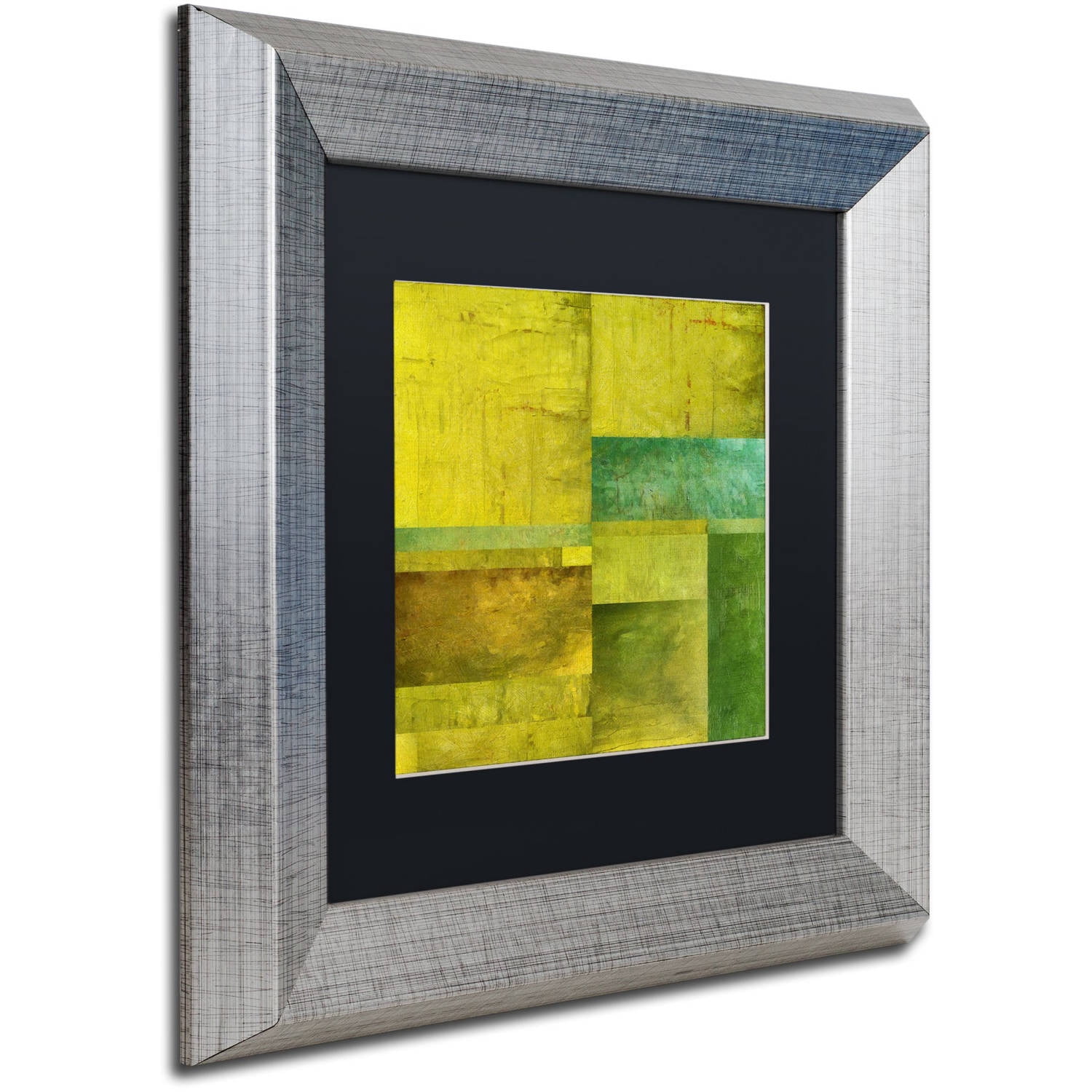 Trademark Fine Art "Essence of Green" Canvas Art by Michelle Calkins, Black Matte, Silver Frame