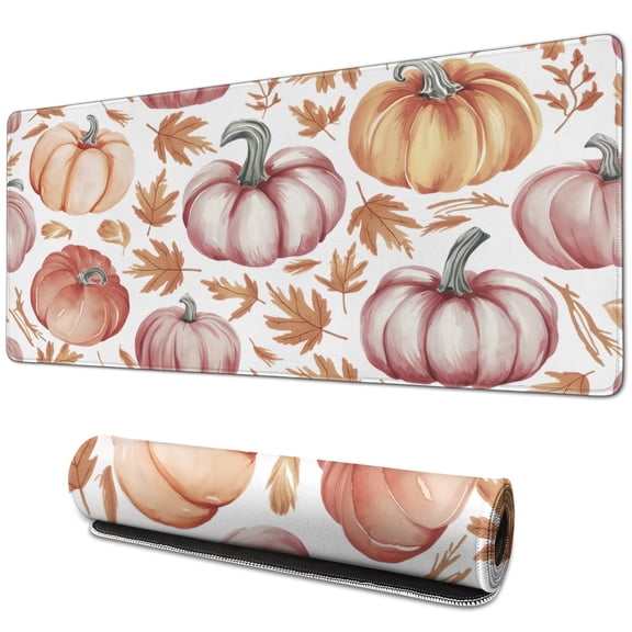 Big Mouse Pad,Welcome Thanksgiving Pumpkin Harvest Rectangle Mouse Mat Waterproof Mouse Pad Non Slip Rubber Mouse Mat for Gaming Gifts (31.5x11.8in)