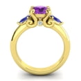 thumbnail image 4 of 2.50 Ct Round Shape Amethyst & Blue Sapphire Gemstone Trendy Anniversary Ring for her Solid 14K Yellow Gold Size 6.5 by Diamond-Capitals, 4 of 8